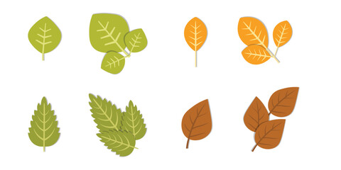 Autumn and Green Leaf Vector Collection – Seasonal Foliage Icons Set