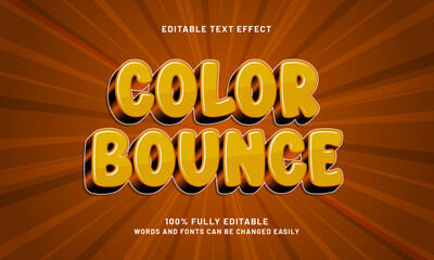 color bounce editable text effect with a colorful and fun text style