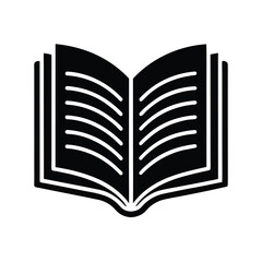 open book icon silhouette vector illustration