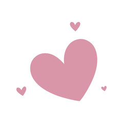 pink hearts on white background