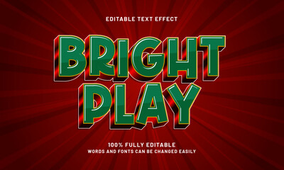 bright play editable text effect with a colorful and fun text style