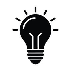 bulb idea icon silhouette vector illustration