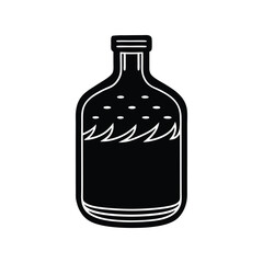 Wine Bottle Vector Illustration, Elegant Alcohol Drink Clipart for Winery Branding, Beverage Packaging Design Art