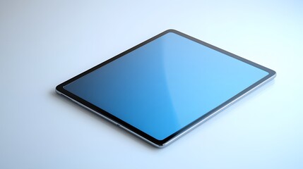 Tablet mockup with blue screen, and white.