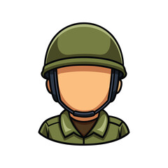 Military Soldier with Helmet Vector Illustration, Army Soldier Clipart
