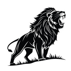 Fototapeta premium Roaring Lion Silhouette vector illustration