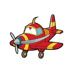 Toy Plane Vector Illustration, Aircraft Clipart for Air Travel, Aviation and Flight Design Art