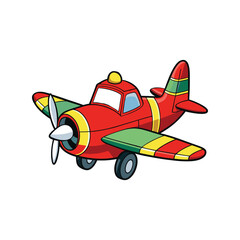 Toy Plane Vector Illustration, Aircraft Clipart for Air Travel, Aviation and Flight Design Art