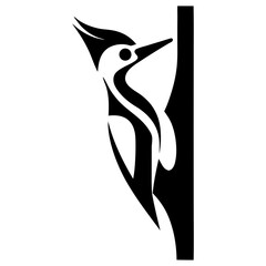 Woodpecker Bird Silhouette Vector Illustration