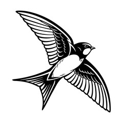 Swallow Bird silhouette vector Illustration
