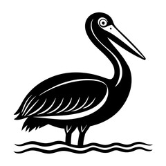 Pelican silhouette vector illustration |