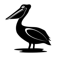 Pelican silhouette vector illustration |