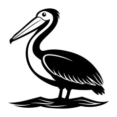 Pelican silhouette vector illustration |