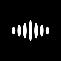 Wave logo without text. Company, ellipse, horizontal, amplifier, audio, analyzer, signal. Vector