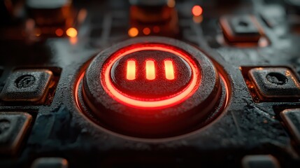 A bold red power button, symbolizing the year of action, stands poised to ignite a new beginning, promising a fresh start and boundless possibilities 