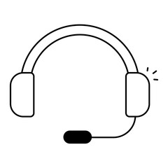 Support Headset. Simple headset icon representing voice or audio-based customer assistance