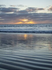 Sun Setting on the Atlantic Ocean in Tenerife Canary Island Spain
