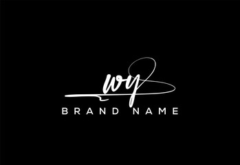 WY letter beauty handwriting vector logo.