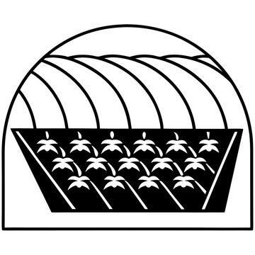 black and white garden plants in basket clip art preview