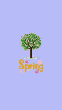 tree with green leaves for spring