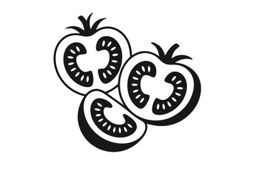Tomato slice silhouette vector illustration 
