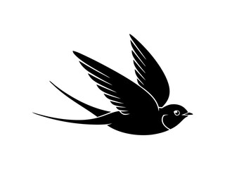 Swallow bird silhouette flying vector illustration