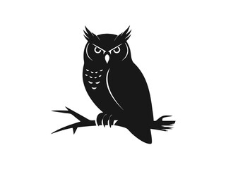 Owl bird silhouette vector illustration 