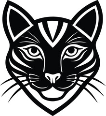 black cat head vector illustration