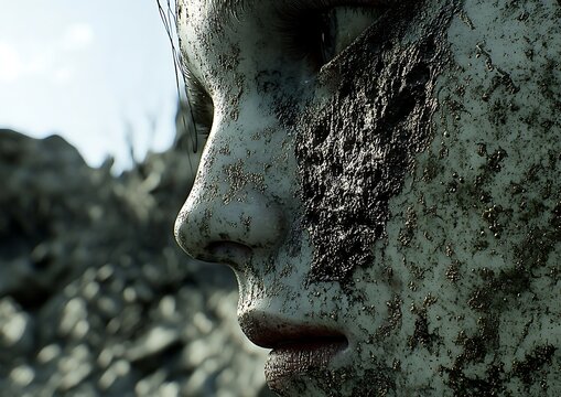Damaged Face, Ruined Landscape