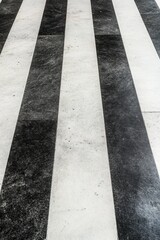 Fototapeta premium Black And White Crosswalk Stripes City Street Pavement Texture