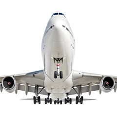 Obraz premium Stunning Close-Up of a Large Passenger Airplane on transparent background