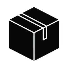 Delivery Box Stencil Icon Silhouette Vector Illustration