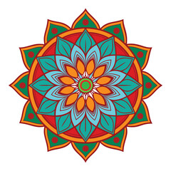 Radiant Floral Mandala Vector – Vibrant & Ornamental Design.
