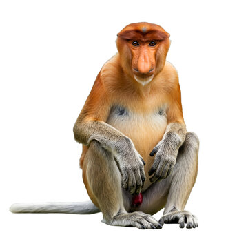 Endemic bornean proboscis monkey