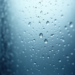 Raindrop Melody. Rain beating against the window, with soft blue tones reflecting the beat of each drop.