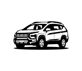 suv car vector black and white silhouette monochrome illustration