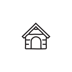 Attractive Hand Drawn Doodle Dog House Elements Vector Illustration