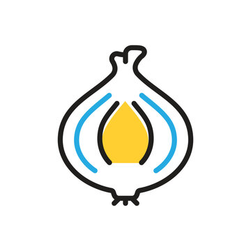 recommend clip art: Multi color icon for onion