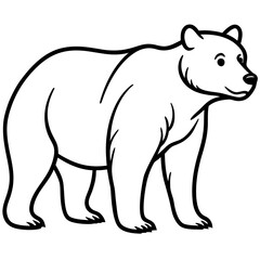 Minimalist Bear Line Art Vector