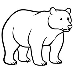 Minimalist Bear Line Art Vector