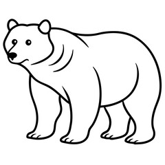 Minimalist Bear Line Art Vector