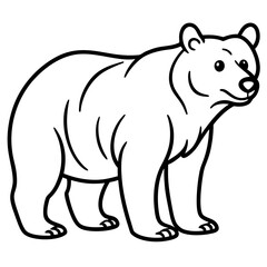 Minimalist Bear Line Art Vector