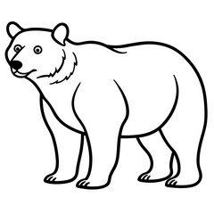 Minimalist Bear Line Art Vector