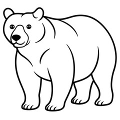 Minimalist Bear Line Art Vector