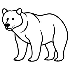 Minimalist Bear Line Art Vector