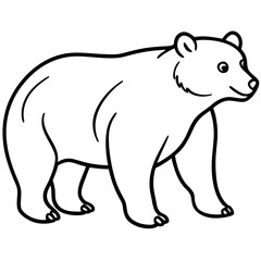 Minimalist Bear Line Art Vector