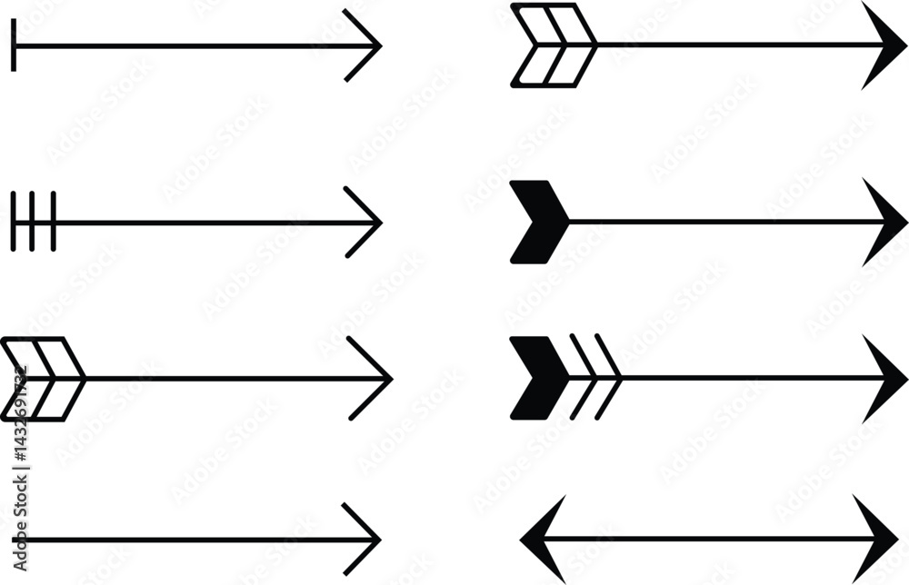 Poster arrow icons set. cursor symbols. modern simple solid vectors collection web design, mobile apps, int