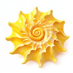 Obraz premium Closeup View Of A Colorful Seashell On A White Background