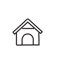 Attractive Hand Drawn Doodle Dog House Elements Vector Illustration