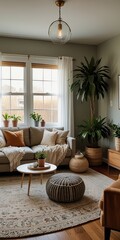 modern living room with fireplace